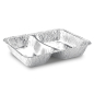 Preview: Aluschalen Menüschalen 2-geteilt 1020 ml 22,7x17,7x3 cm (100 Stk.)